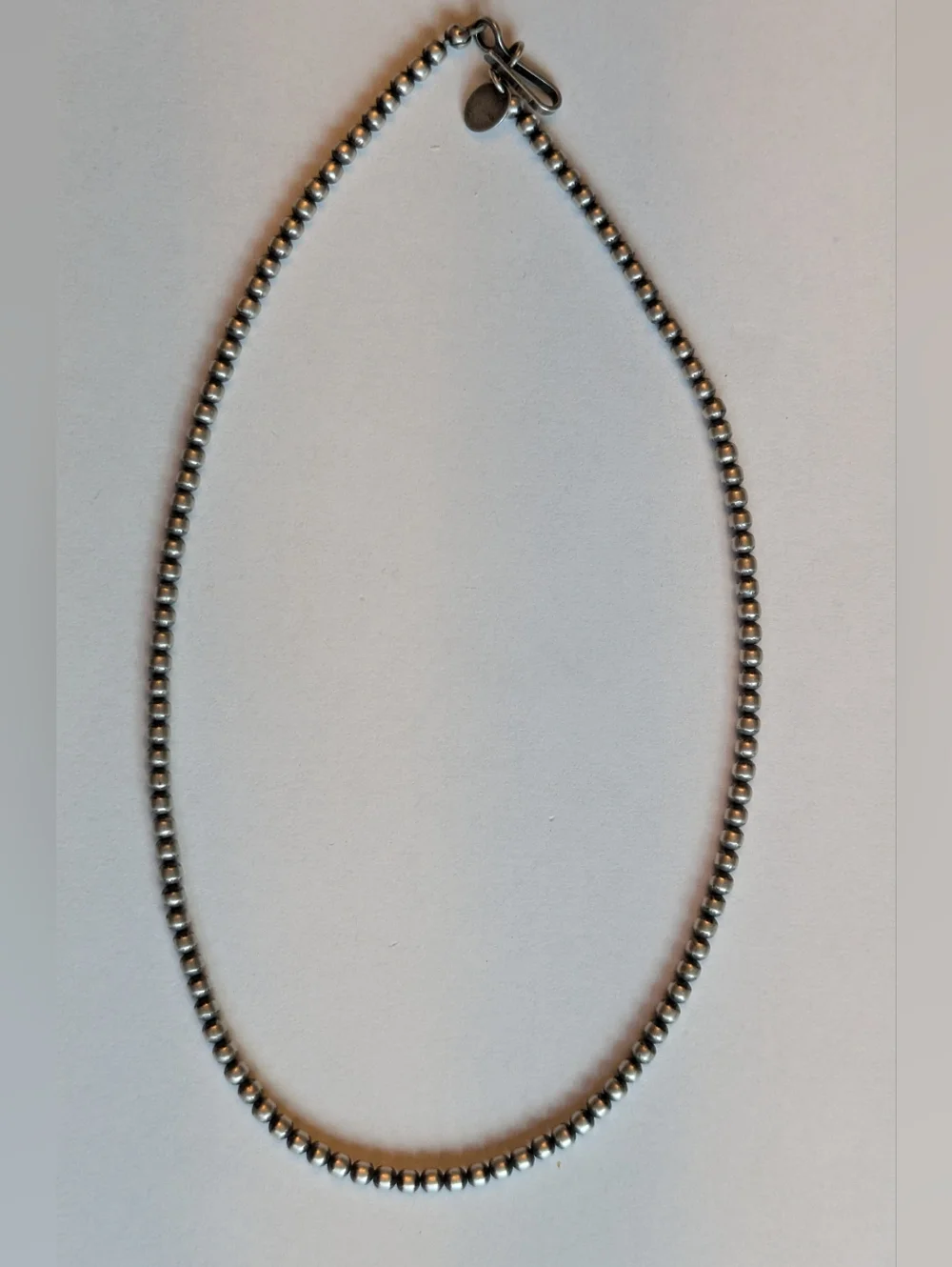 Sterling Silver Navajo Pearl Bead Choker 3mm 14” Southwestern 925 - Picture 4 of 5